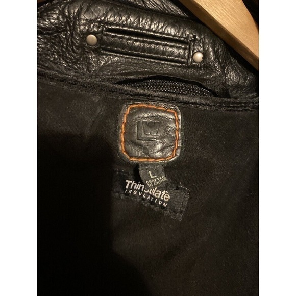 WILSONS LW Thinsulate Insulated 2 Layer HEAVY Leather Full Zip Coat Jacket Large - Picture 7 of 11